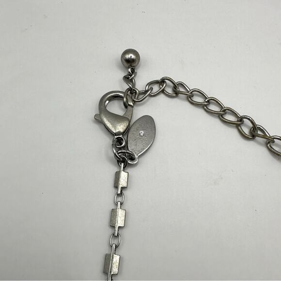 Chico's Silver tone Chain Necklace double overlapping triple circle modern - Picture 3 of 7